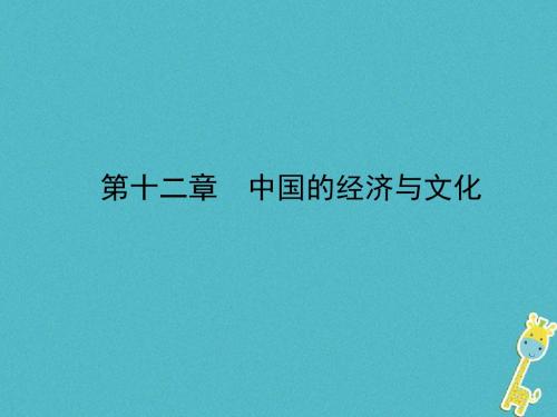 山东省济宁市2018年中考地理第十二章中国的经济与文化复习课件