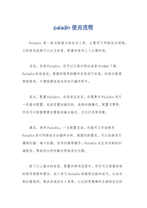 paladin使用流程
