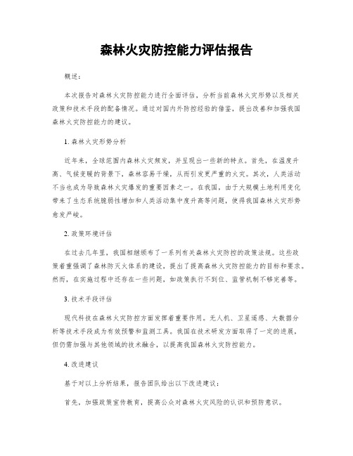 森林火灾防控能力评估报告