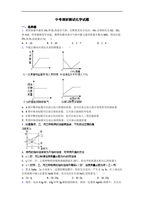 中考调研测试化学试题