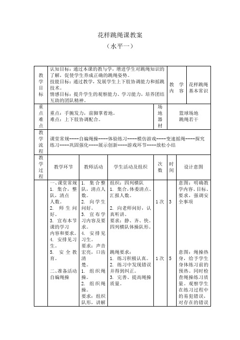 花样跳绳课教案