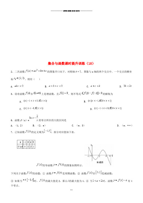 高考数学三轮冲刺集合与函数课时提升训练(10).docx