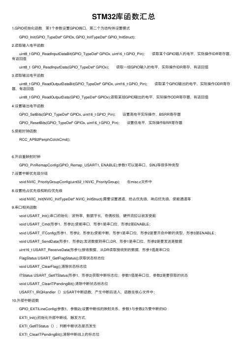 STM32库函数汇总