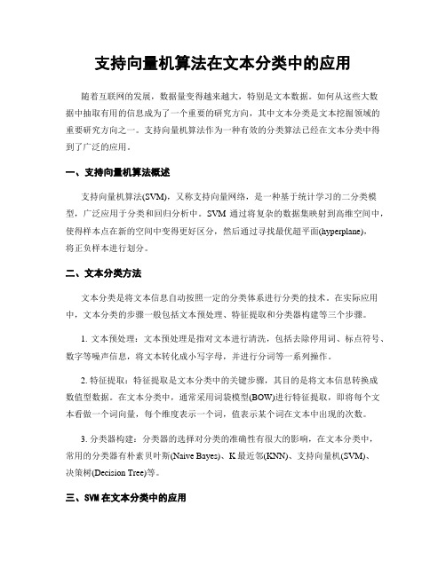 支持向量机算法在文本分类中的应用