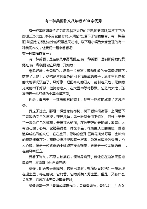 有一种美丽作文八年级600字优秀