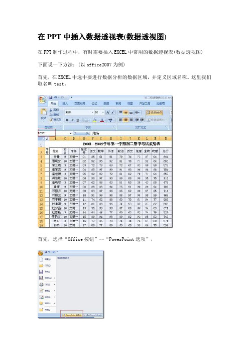 在PPT中插入数据透视表