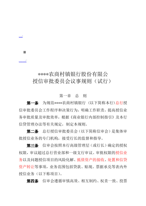 某某公司授信审批委员会议事规则