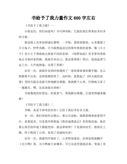 书给予了我力量作文600字左右