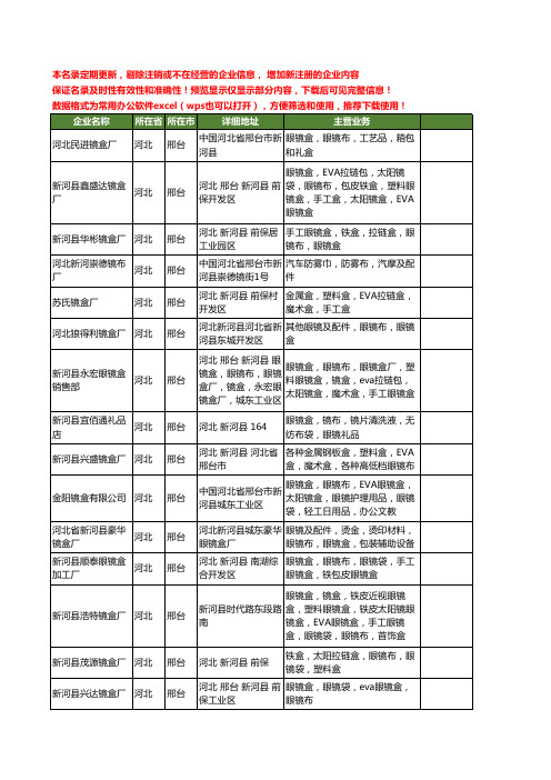 新版河北省邢台镜布工商企业公司商家名录名单联系方式大全16家