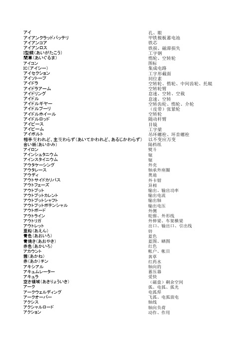 各行业中日专业词汇集,词汇超级全面,按照五十音图分类。4000个单词以上。。4