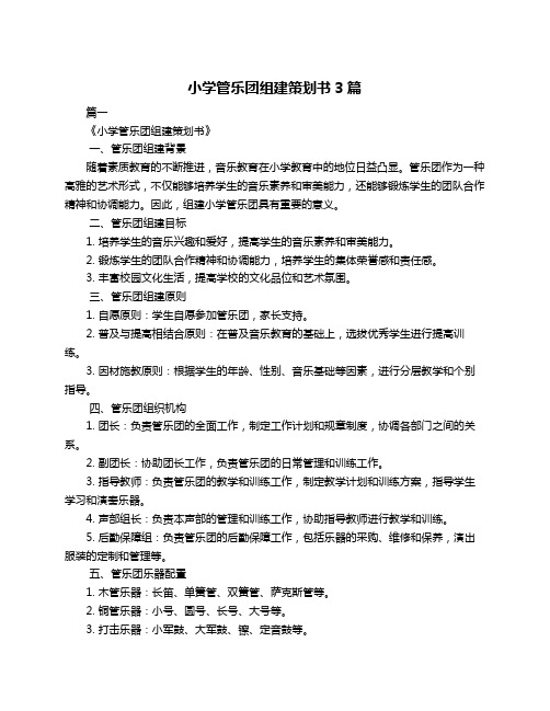 小学管乐团组建策划书3篇