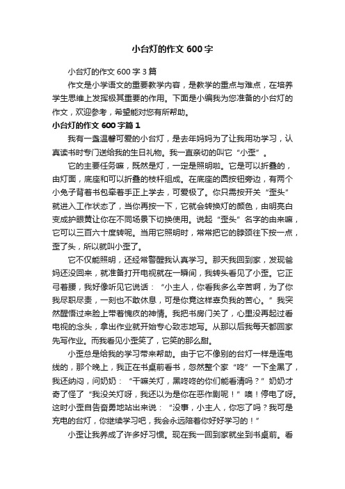 小台灯的作文600字3篇