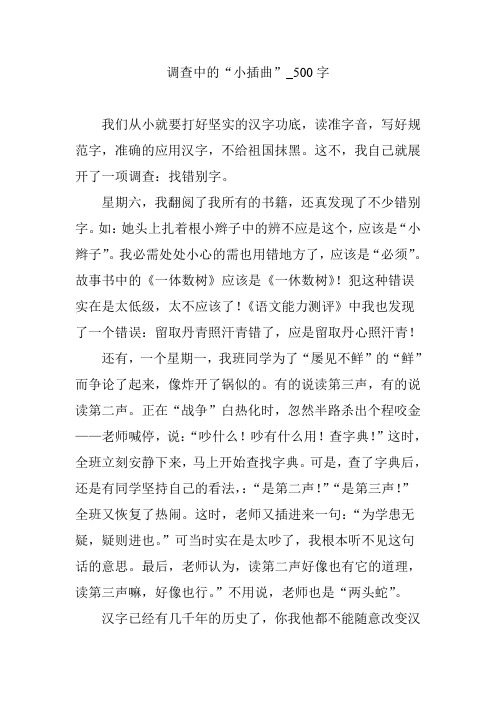 调查中的“小插曲”_500字