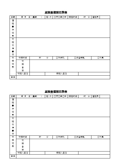 监控室值班记录表(免费