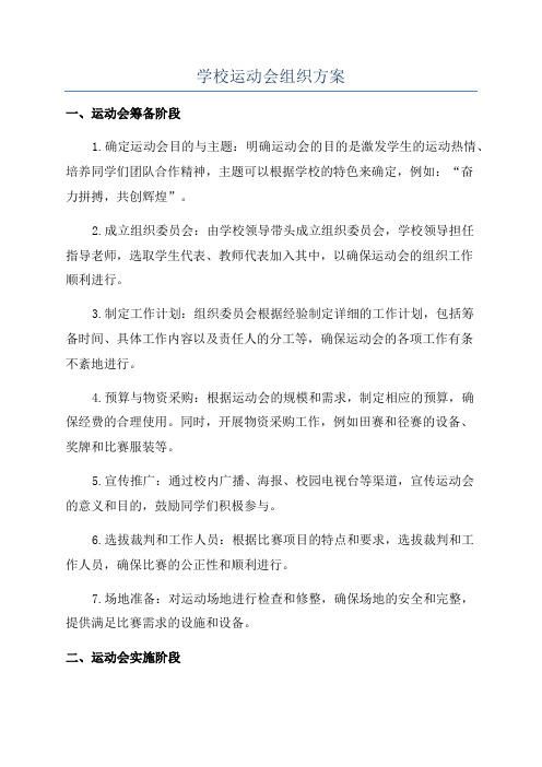 学校运动会组织方案