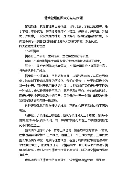 情绪管理的四大方法与步骤