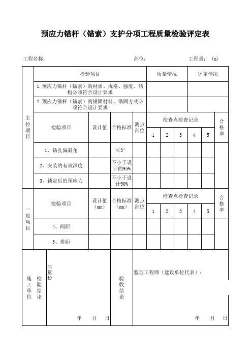 预应力锚杆(锚索)支护分项