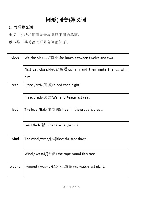 高考常考的同形(同音)异义词归纳