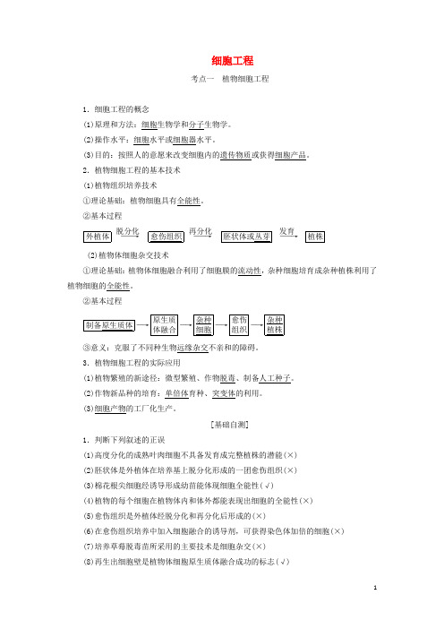 高考生物一轮复习第十二单元第三讲细胞工程讲义含解析