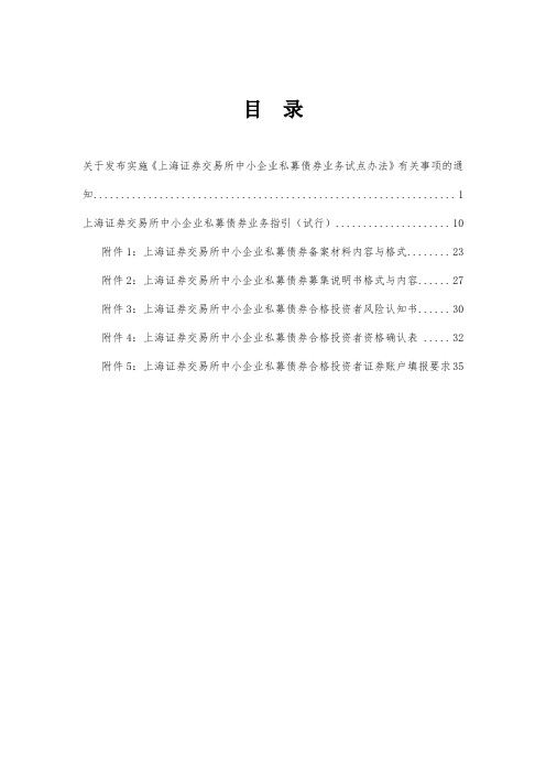 上证中小企业私募债试点业务规则.doc