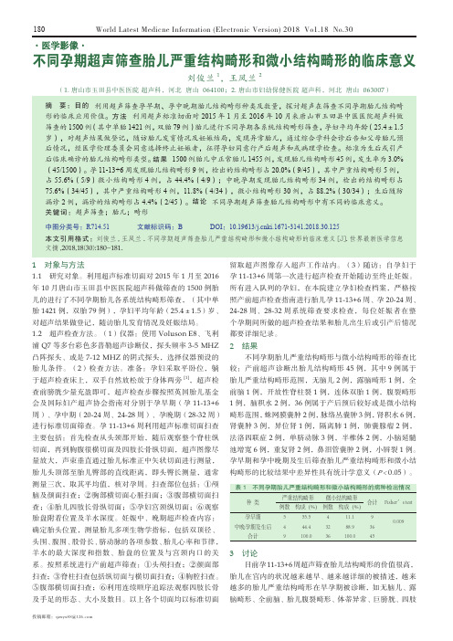 不同孕期超声筛查胎儿严重结构畸形和微小结构畸形的临床意义