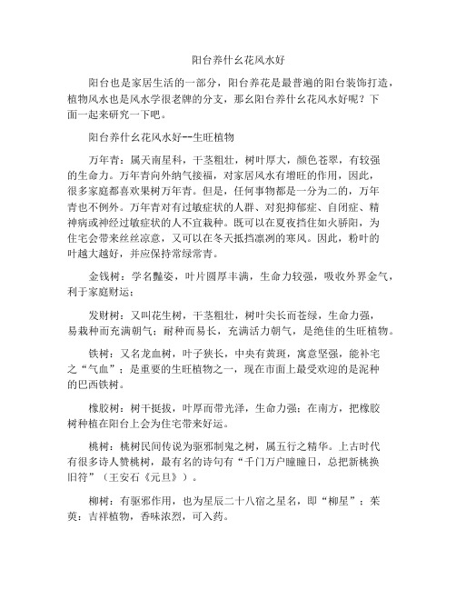 阳台养什幺花风水好