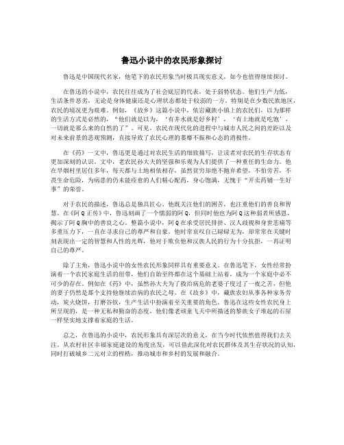 鲁迅小说中的农民形象探讨