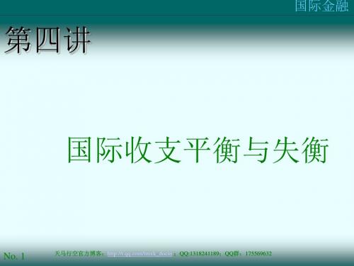 国际金融学 第四讲 国际收支失衡