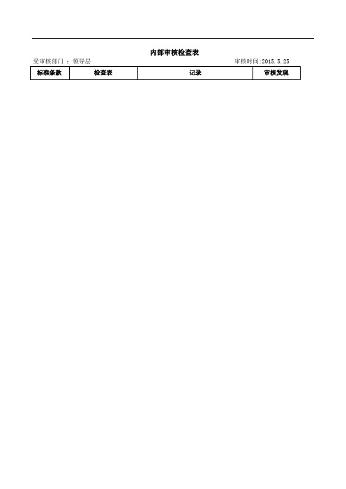 ISO9001内审检查表和审核报告