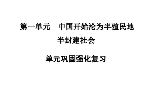 人教部编版历史八年级上册单元巩固强化复习试题(全册)