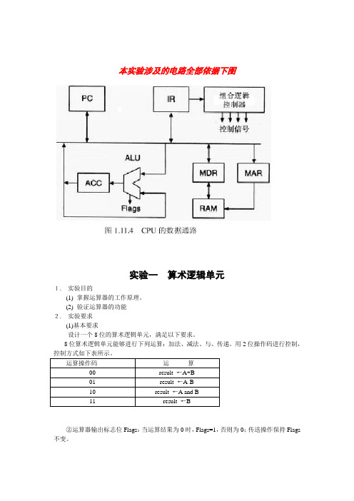 本实验涉及的电路全部依据下图