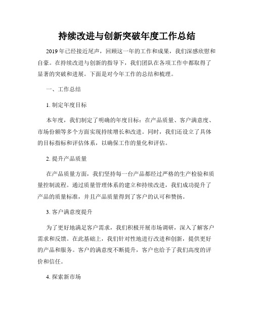 持续改进与创新突破年度工作总结