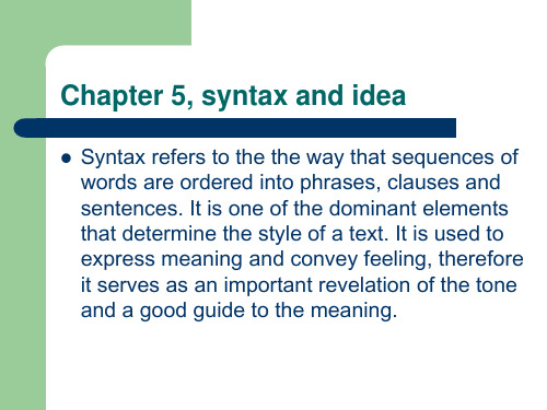 Chapter 5, syntax, structure, idea