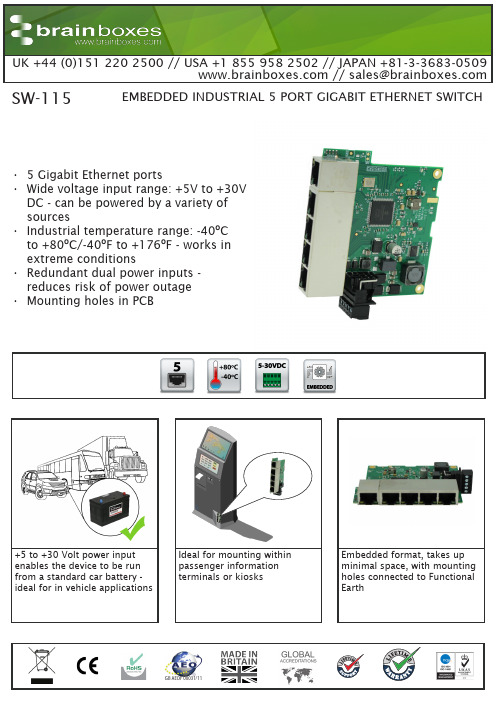 脑盒5口光电路交换器SW-115产品说明说明书