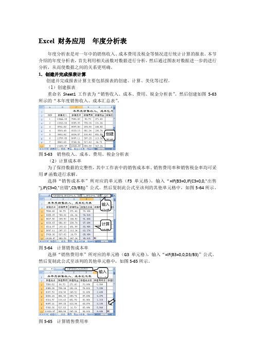 Excel 财务应用  年度分析表