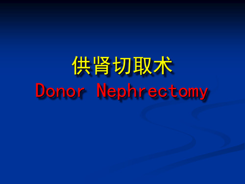 肾切除术Donor Nephrectomy