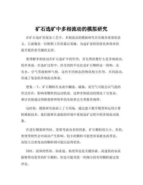 矿石选矿中多相流动的模拟研究