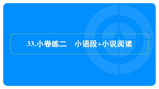 2025年中考语文总复习培优训练小卷练二小语段+小说阅读