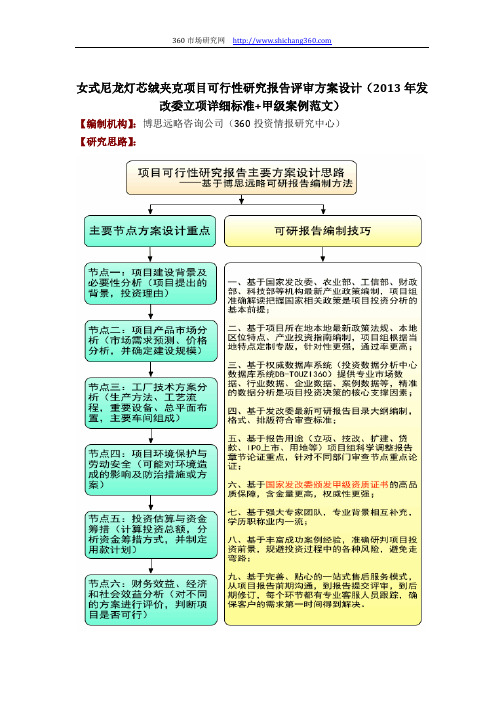 如何设计女式尼龙灯芯绒夹克项目可行性研究报告评审方案(2013年发改委立项详细标准及甲级案例范文)