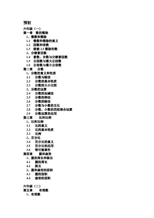 上海初中数学教材目录.doc