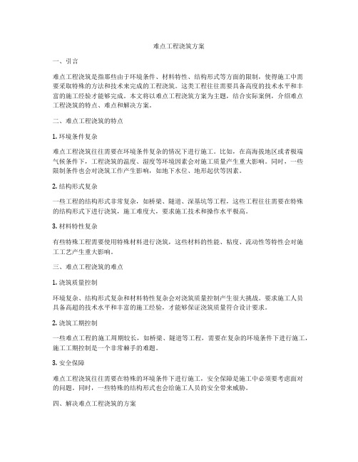 难点工程浇筑方案