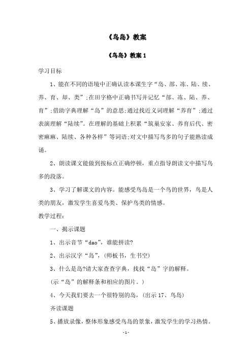 《鸟岛》教案
