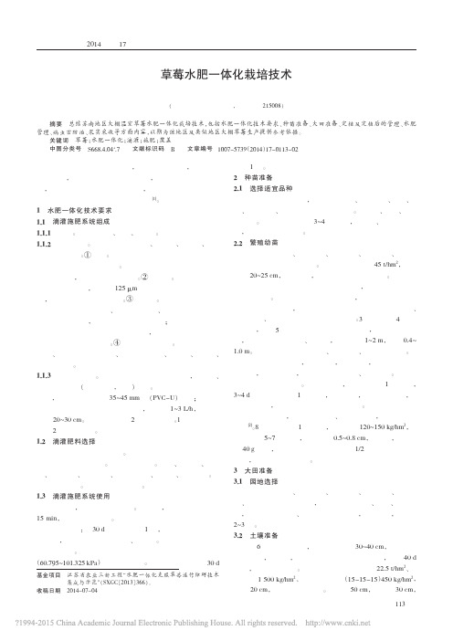 草莓水肥一体化栽培技术_许乃霞