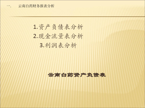 2019至2019年云南白药报表分析报告2-文档资料