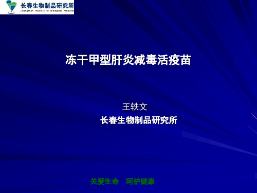 冻干甲型肝炎减毒活疫苗(长春所)