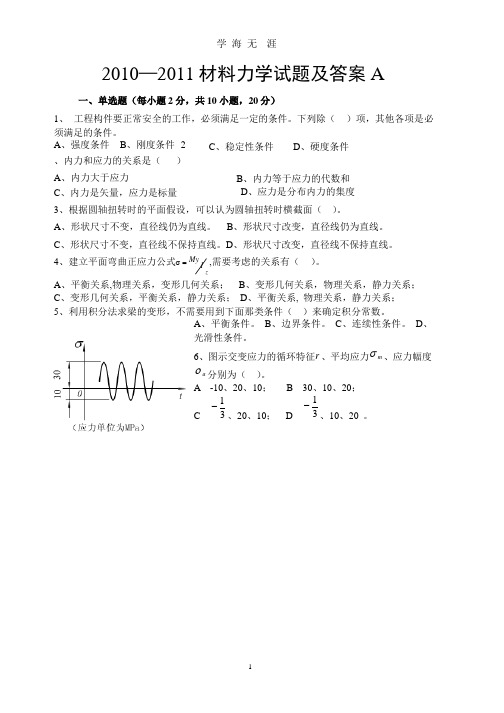 2010—2011材料力学材料力学试题及答案).pptx