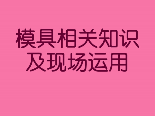 模具相关知识及现场使用ppt课件