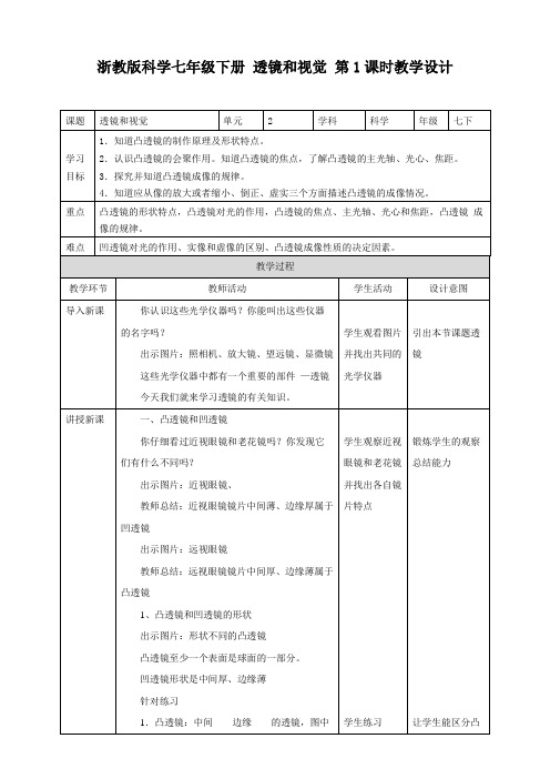 透镜和视觉（第1课时）