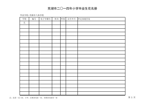 外县区学生登记花名册