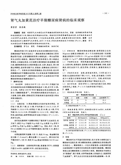 肾气丸加黄芪治疗早期糖尿病肾病的临床观察